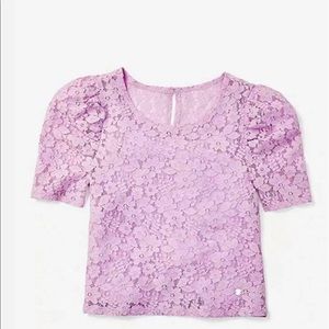 Girls lace puff top